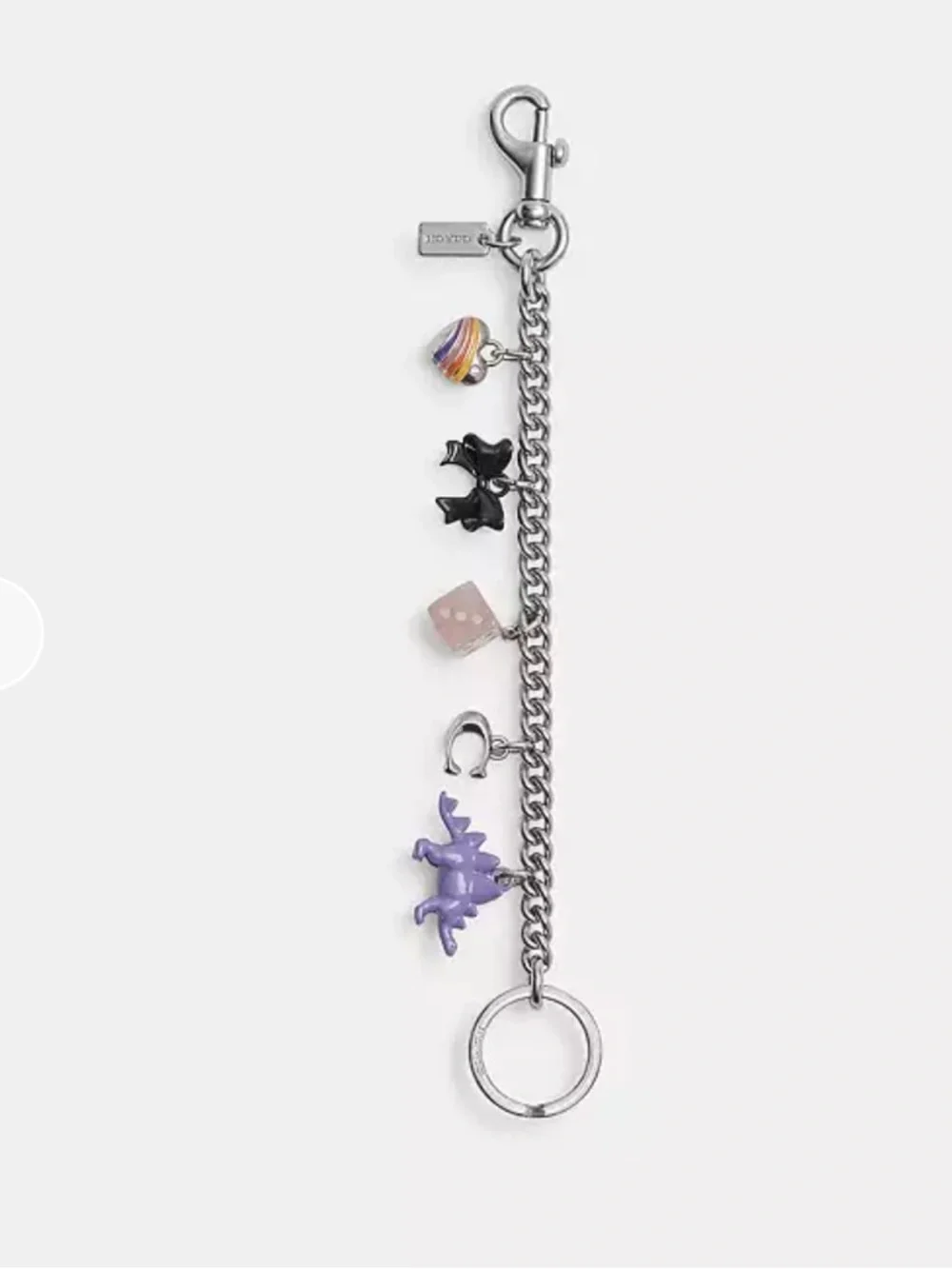 Coach Charm Keyring with Colorful Charms Bag Charm Chain
